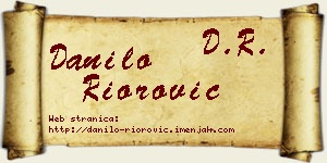 Danilo Riorović vizit kartica